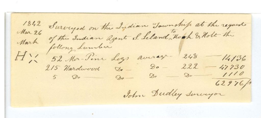 Miniature of John Dudley, survey for lumber