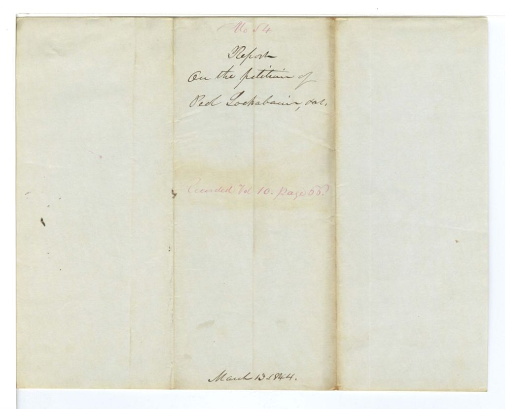 Miniature of Report 54: Report on the petition of Peol Sockabasin and others for expenses to Conawaga