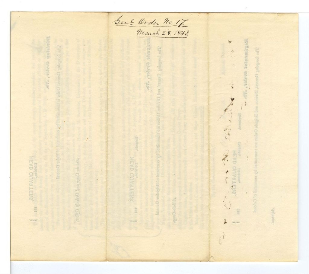 Miniature of General Order No. 17.