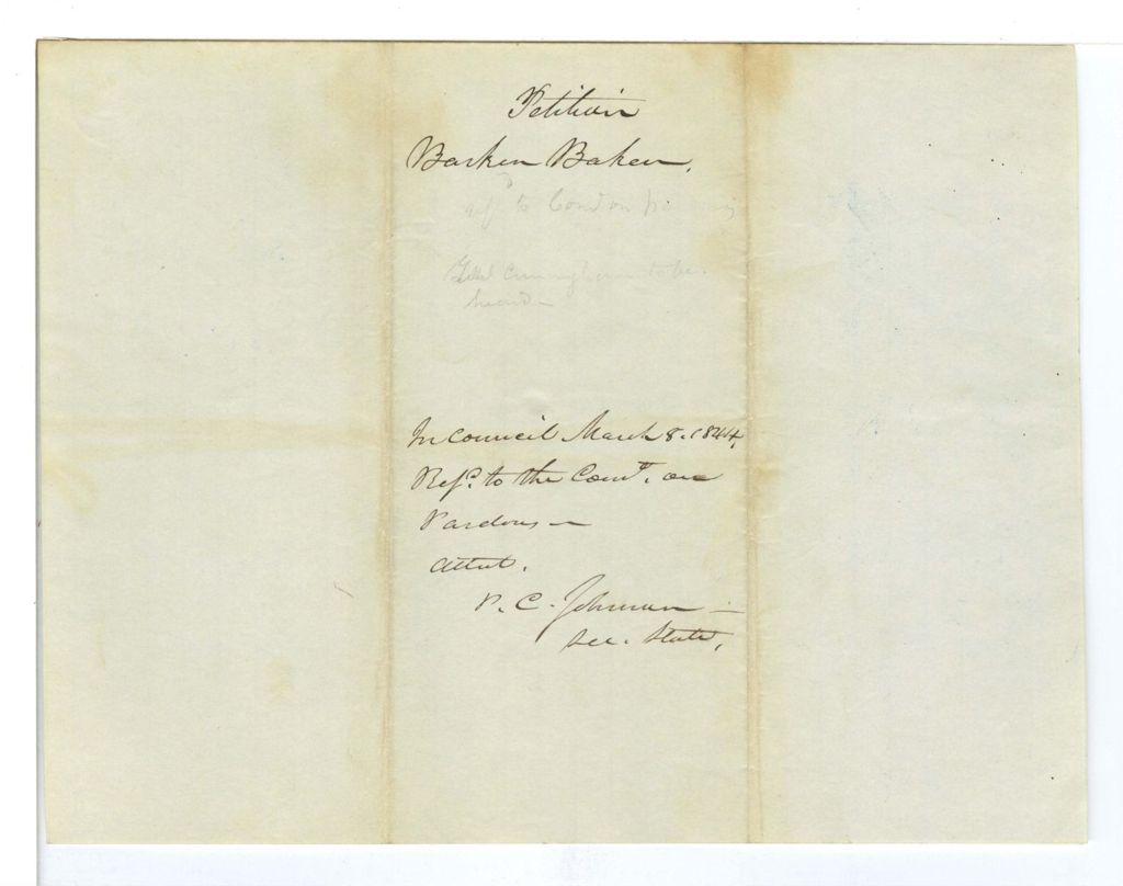 Miniature of Petition of Barker Baker