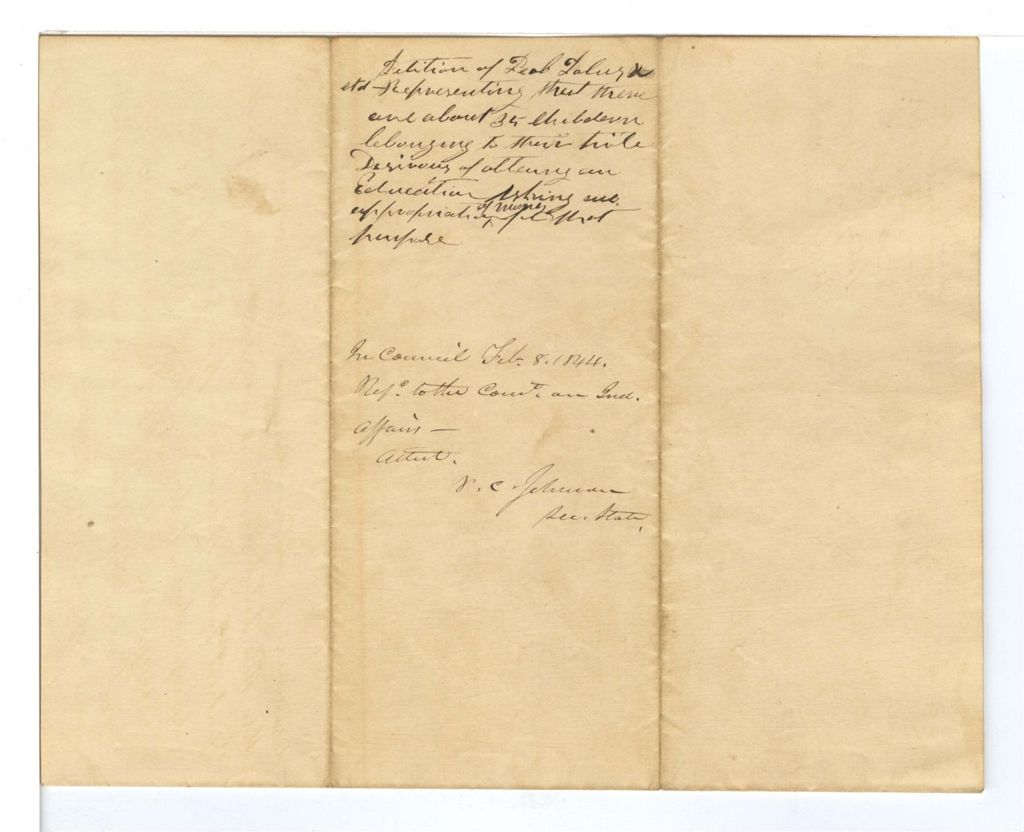 Miniature of Petition of Peal Palus and others representing that there and about 35 children belong to their tribe desirous of attaining an education asking an appropriation of money for that purpose