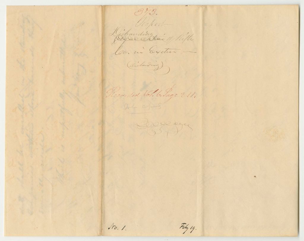 Miniature of Report 373: Report Disbanding a Rifle Company in Exeter