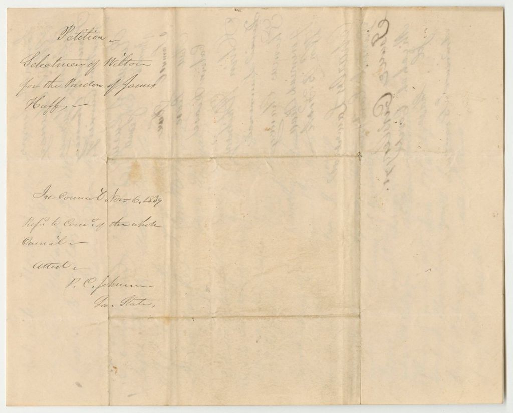Miniature of Petition of the Selectmen of Wilton for the Pardon of James Huff