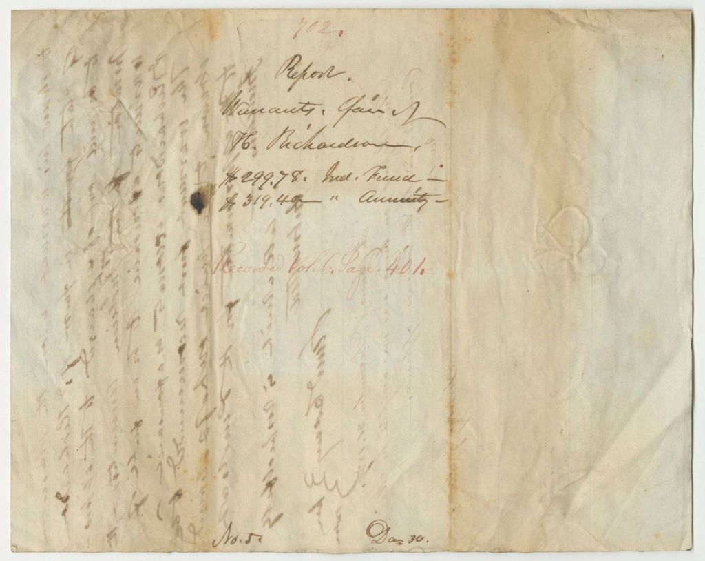 Miniature of Report 702: Warrants in Favor of Henry Richardson for the Penobscot Indians