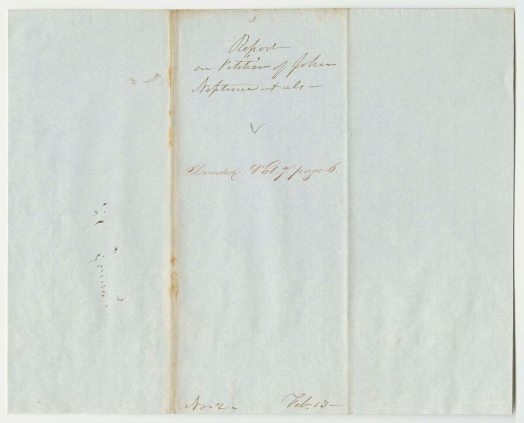 Miniature of Report 8: Report on the Petition of John Neptune and Others to Reimburse Peal Socbasin Neptune Money Expended in Collecting Votes for Governor of the Penobscot Tribe