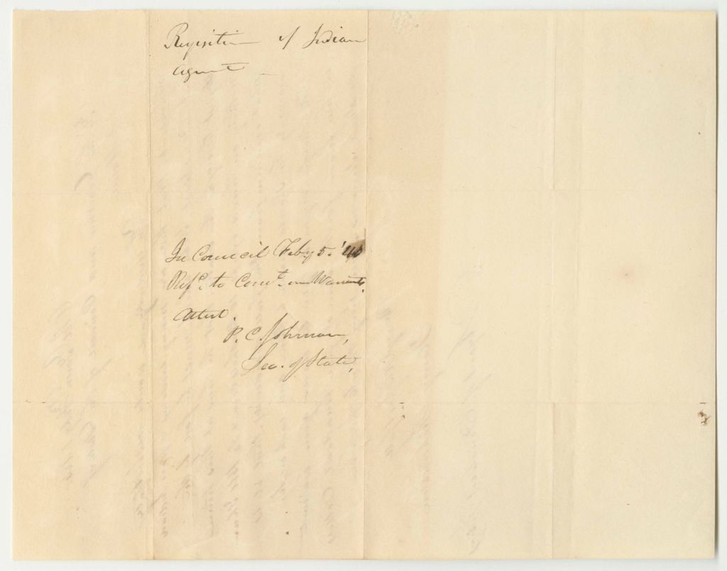 Miniature of Request of Henry Richardson, Penobscot Indian Agent, for a Warrant to Purchase Food