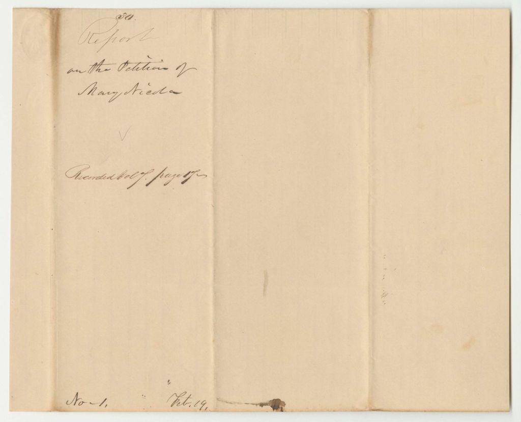 Miniature of Report 30: Report on the Petition of Mary Nicoli for Her Portion of the Penobscot Indian Supplies in Money
