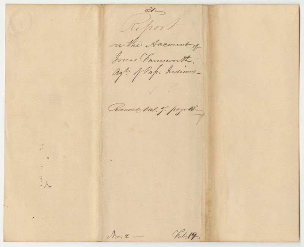 Miniature of Report 31: Report on the Account of Jonas Farnsworth, Agent of the Passamaquoddy Indians