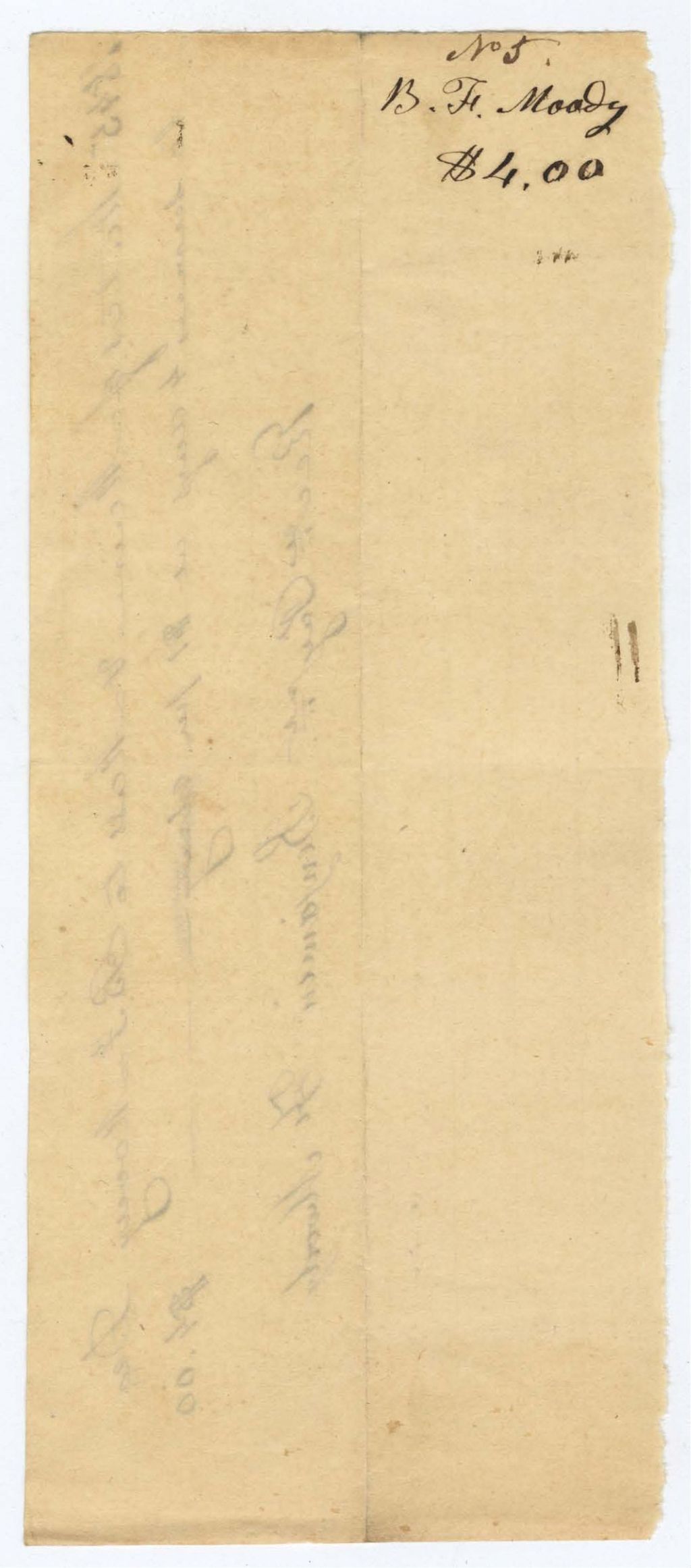Miniature of Voucher 18: J. Webber Sub-Voucher 5: B. H. Moody