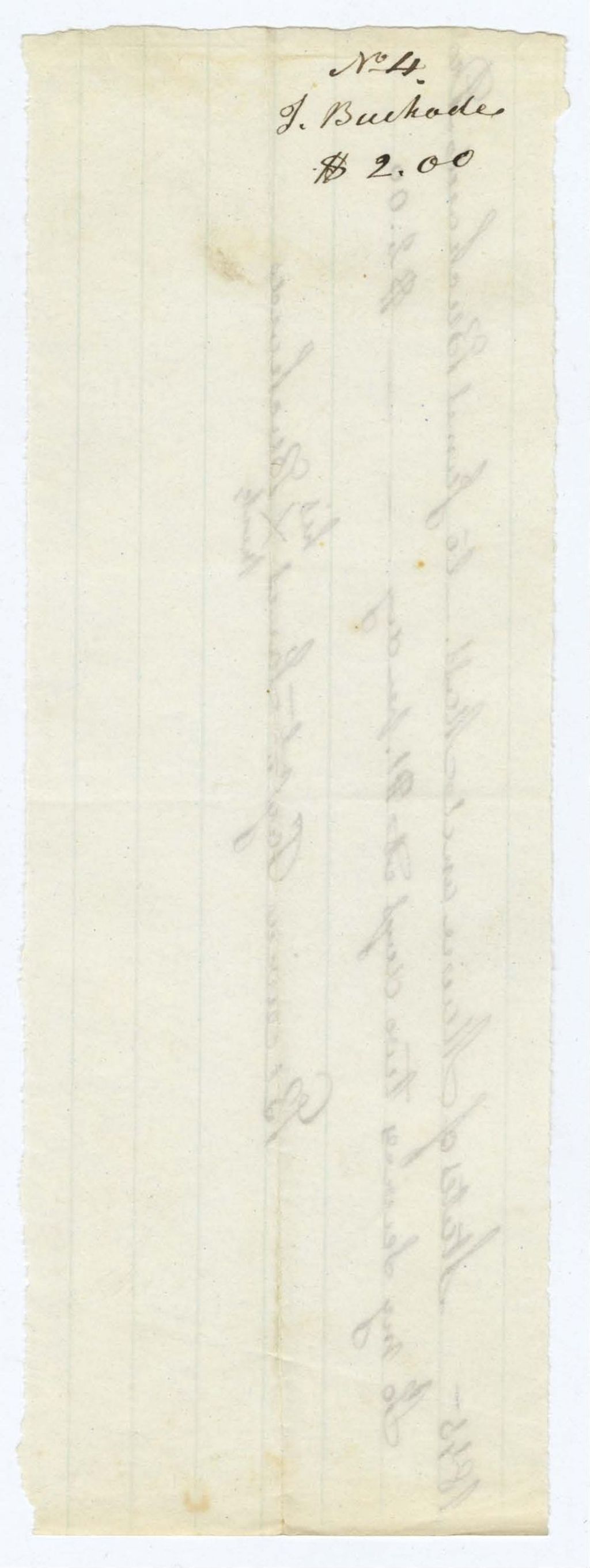 Miniature of Voucher 4: J. [Buckade?]