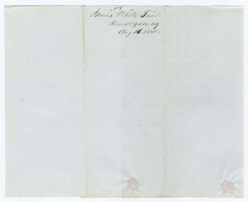 Miniature of Treasurer James White, Receipt 8