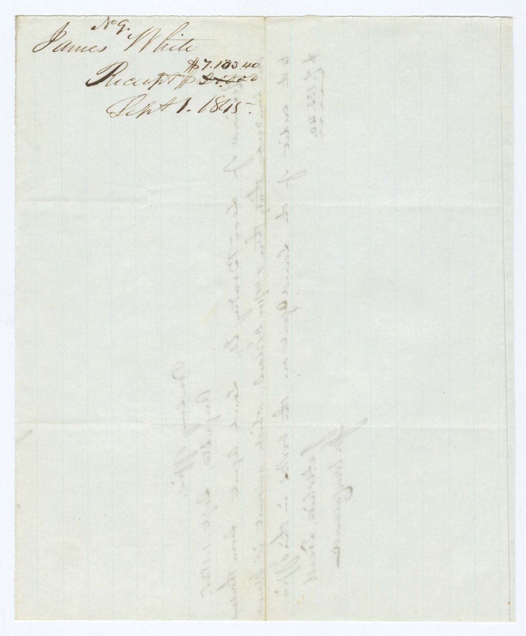 Miniature of Treasurer James White, Receipt 9