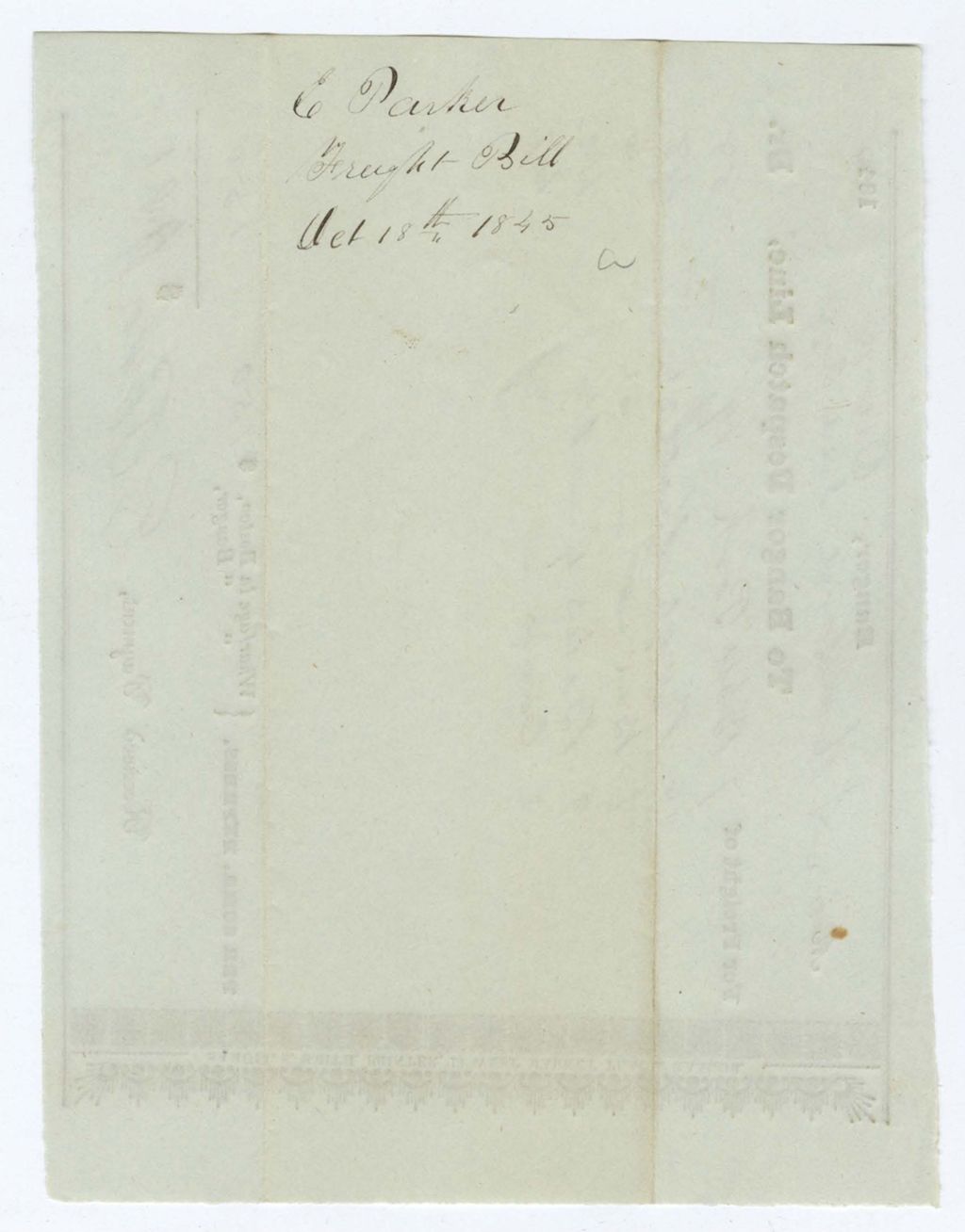 Miniature of Annuity: E. Parker, Freight Bill