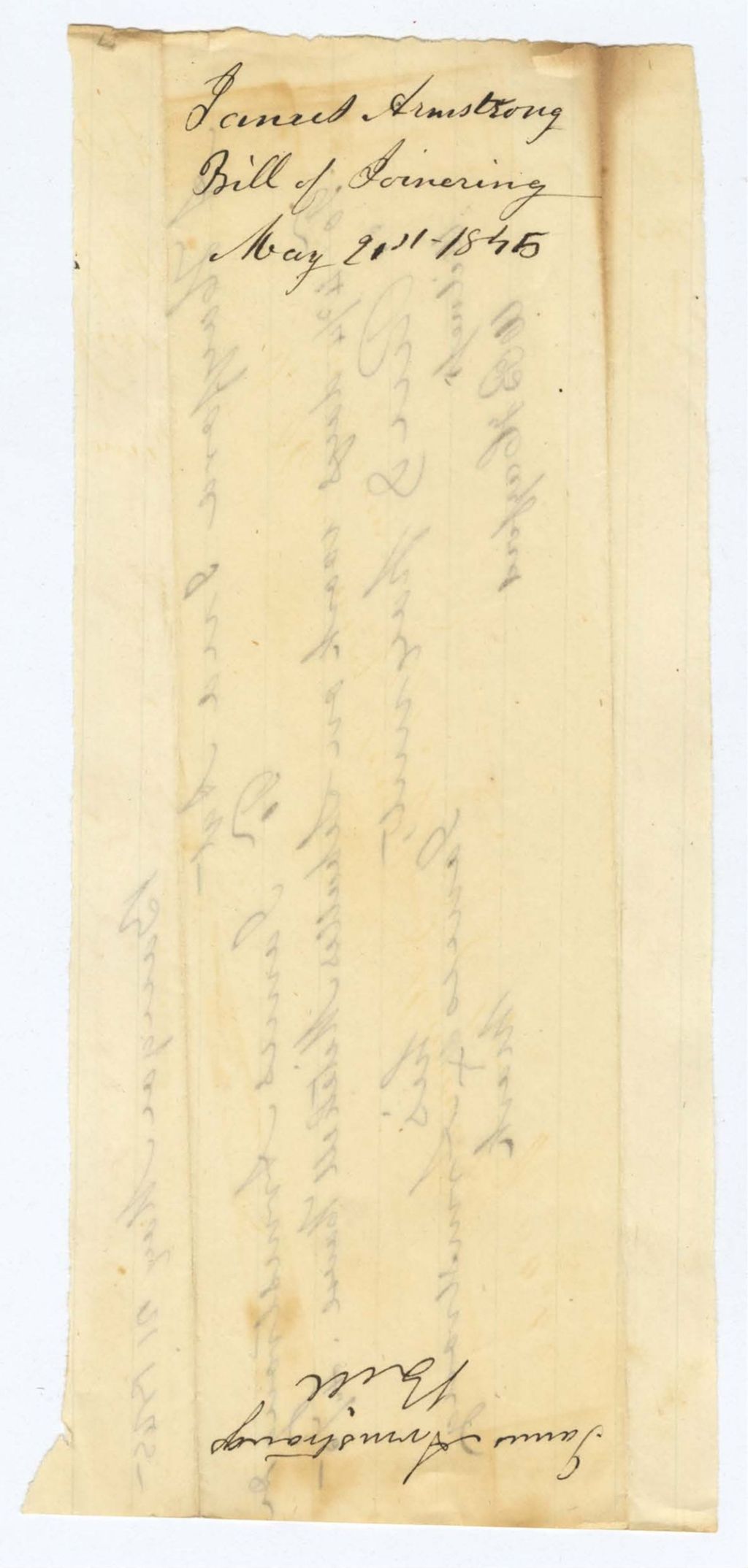 Miniature of Indian Fund (Page 13): James Armstrong, Bill of Labor