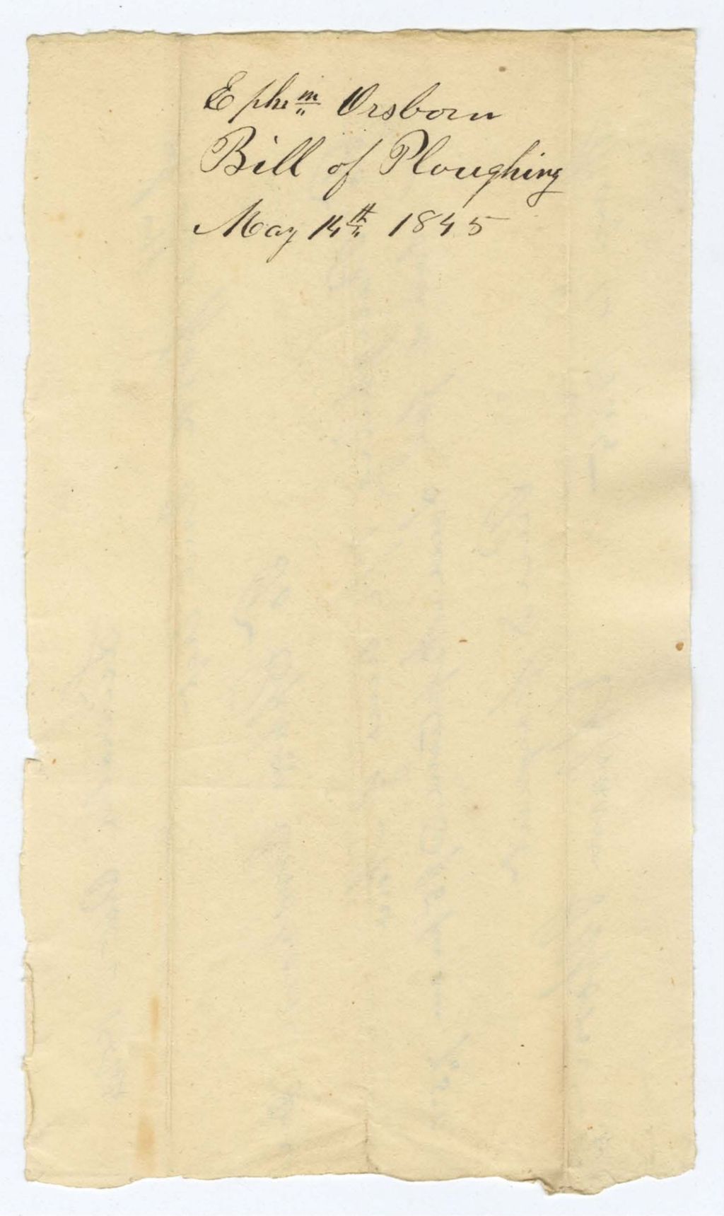 Miniature of Indian Fund (Page 20): Ephraim Osborn, Bill of Ploughing