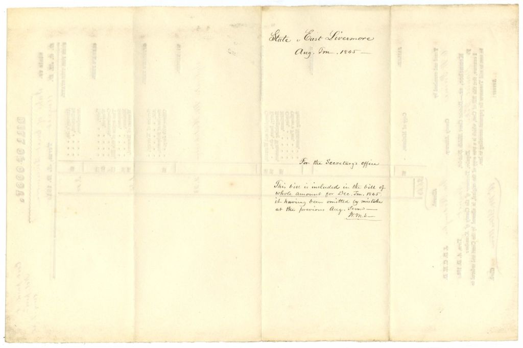 Miniature of Bill of Cost, State v. Inhabitants of East Livermore