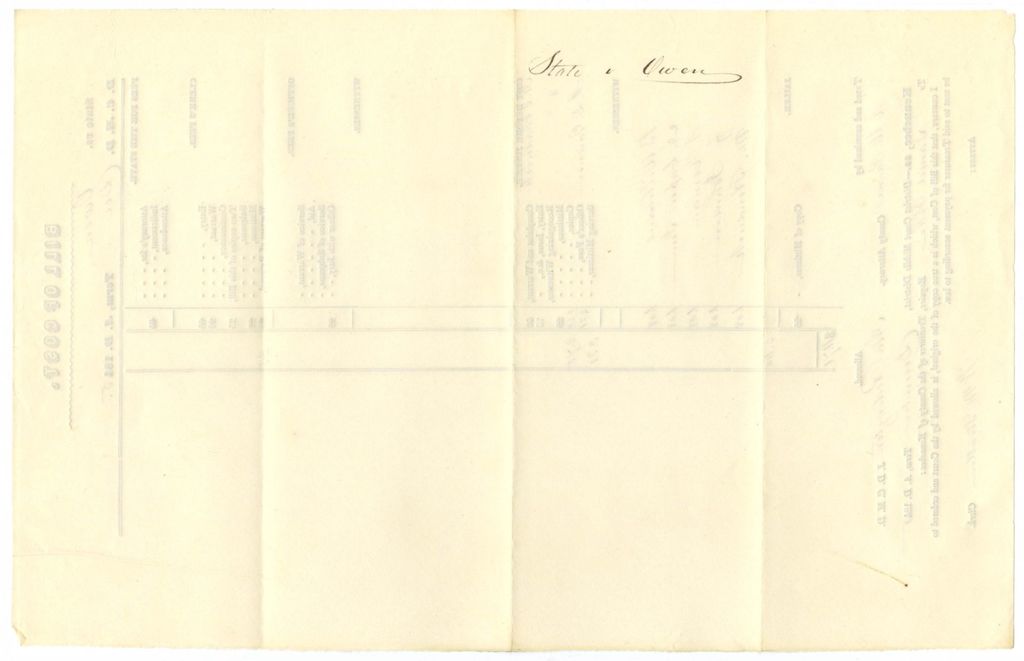 Miniature of Bill of Cost, State v. Owen