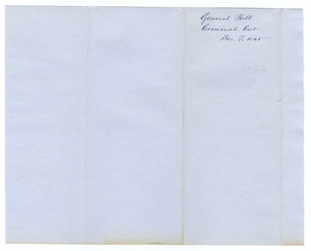 Miniature of General Bill of Criminal Costs, December Term