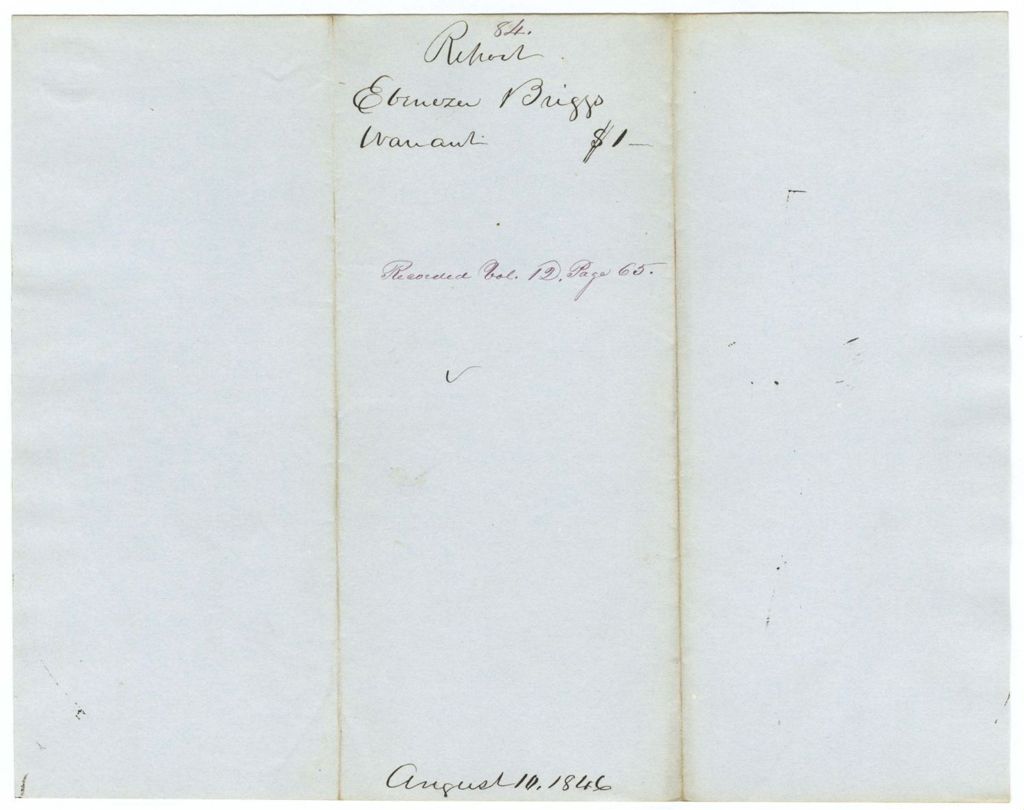 Miniature of Report 84: Report on the warrant in favor of Ebenezer Briggs
