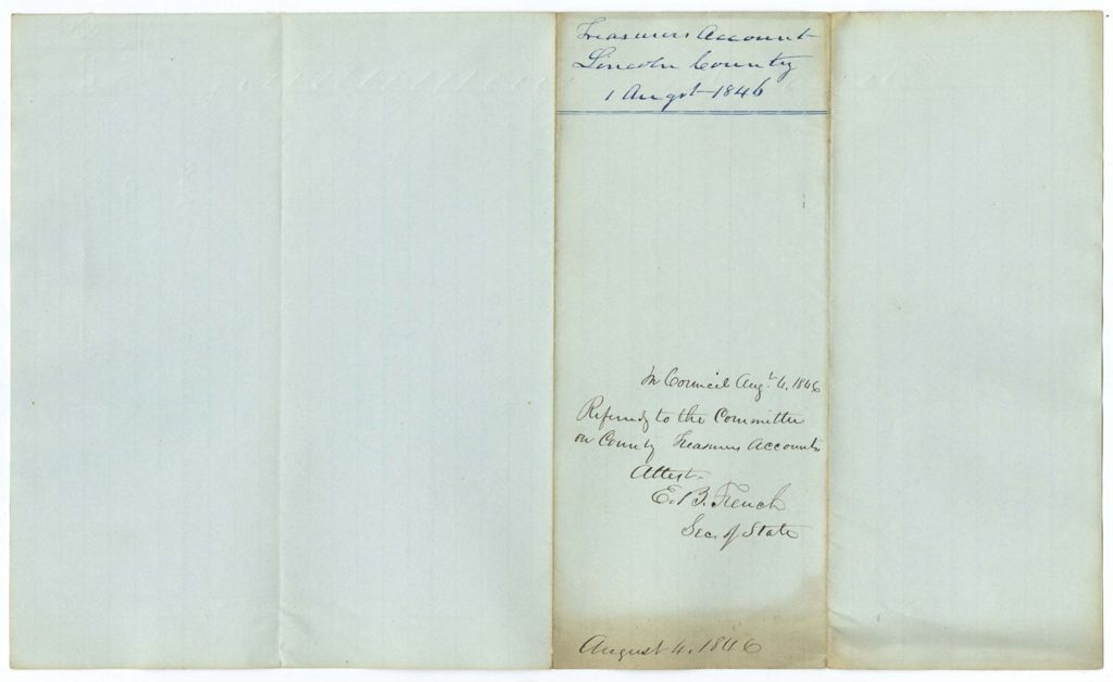 Miniature of Treasurer's Account, Lincoln County