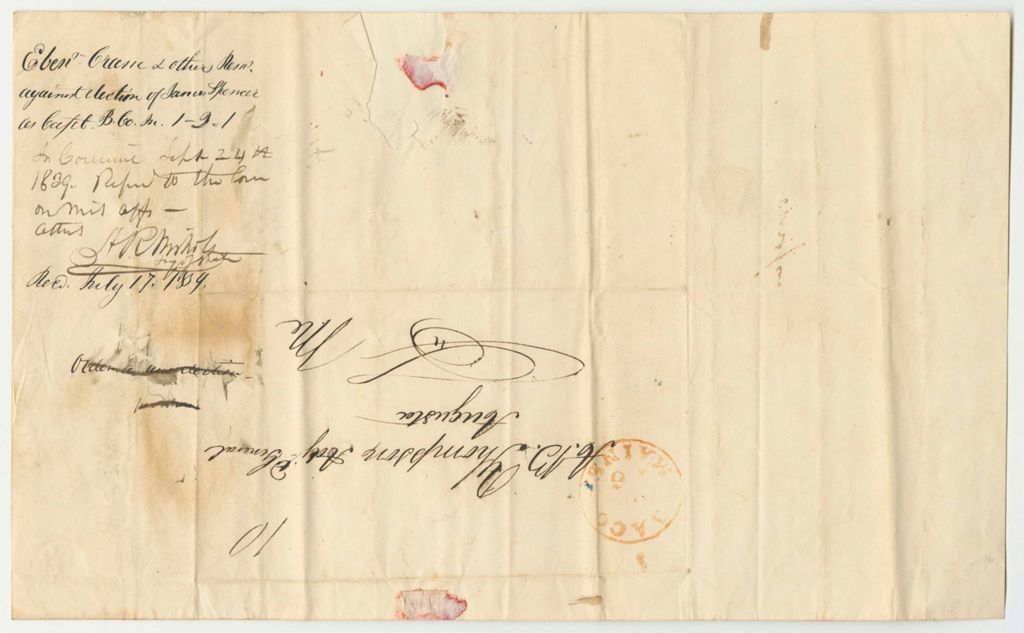 Miniature of Petition of Ebenezer Crane and Others Against the Election of James Spencer as Captain of the B Company