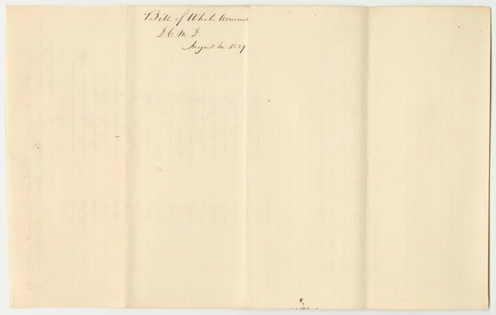 Miniature of Bills of Cost at the District Court Middle District in Kennebec County, August Term 1839