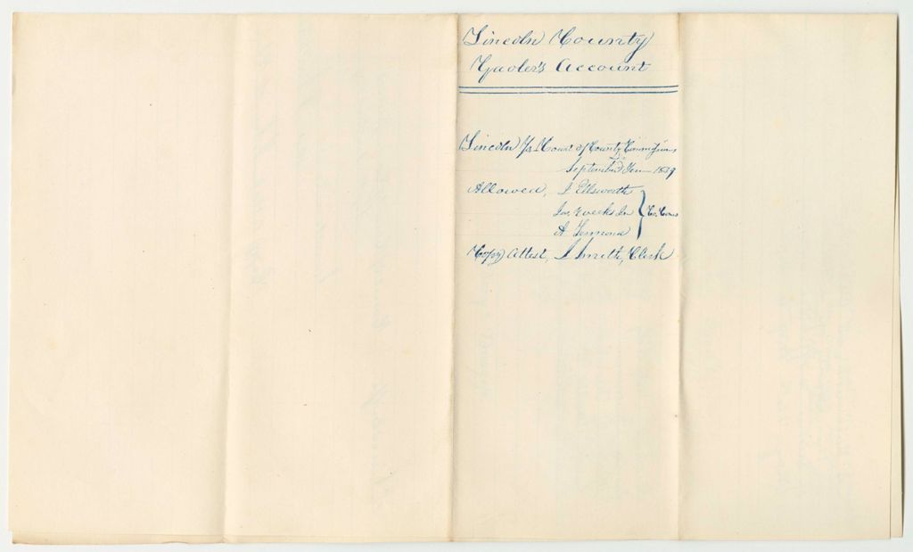 Miniature of Account of Benjamin Burgess, Keeper of the Gaol in Wiscasset for the County of Lincoln, for the Support of Persons Therein Confined on Charges or Conviction of Crimes Against the State and Which By Law is Chargeable to the State from May 14th to September 2nd 1839