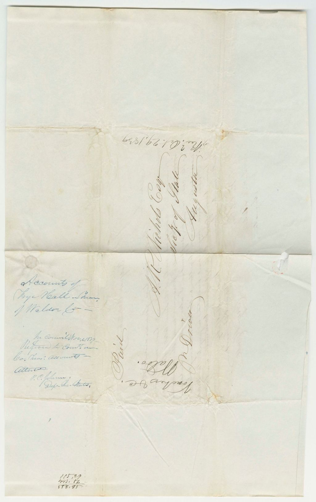 Miniature of Accounts of Frye Hall, Waldo County Treasurer