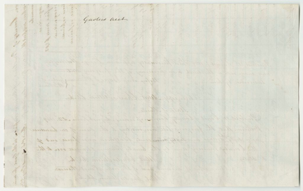 Miniature of Account of George Wellington, Gaoler in Bangor, County of Penobscot, of Prisoners Confined in the Gaol for Said County on Charge or Conviction of Crimes and Offences Against the State from April 1st to August 5th 1839