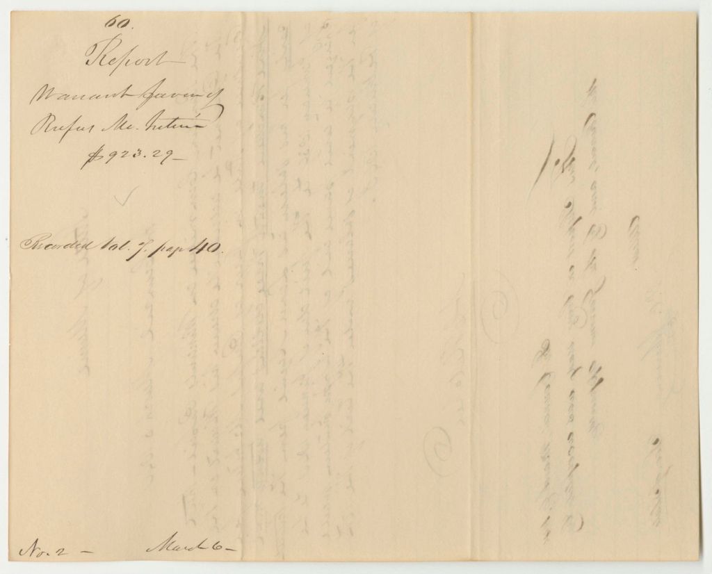 Miniature of Report 60: Warrant in Favor of Rufus McIntire, for Salary as Land Agent