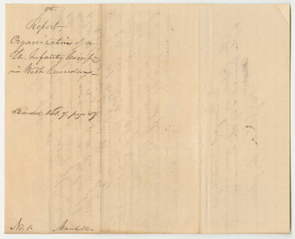 Miniature of Report 95: Report on the Organization of a Light Infantry Company in West Camden