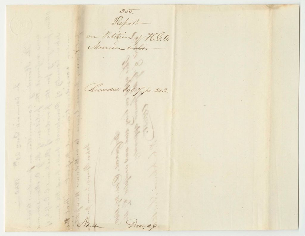 Miniature of Report 355: Report on the Petition of H.G.O. Morrison and Others for a Pardon of Richard C. Calf of Sebec