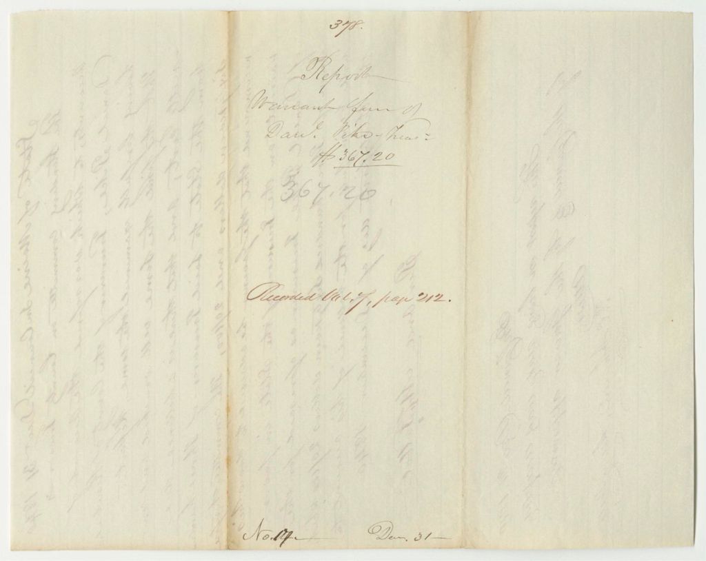 Miniature of Report 378: Report on the Account of Daniel Pike, Kennebec County Treasurer