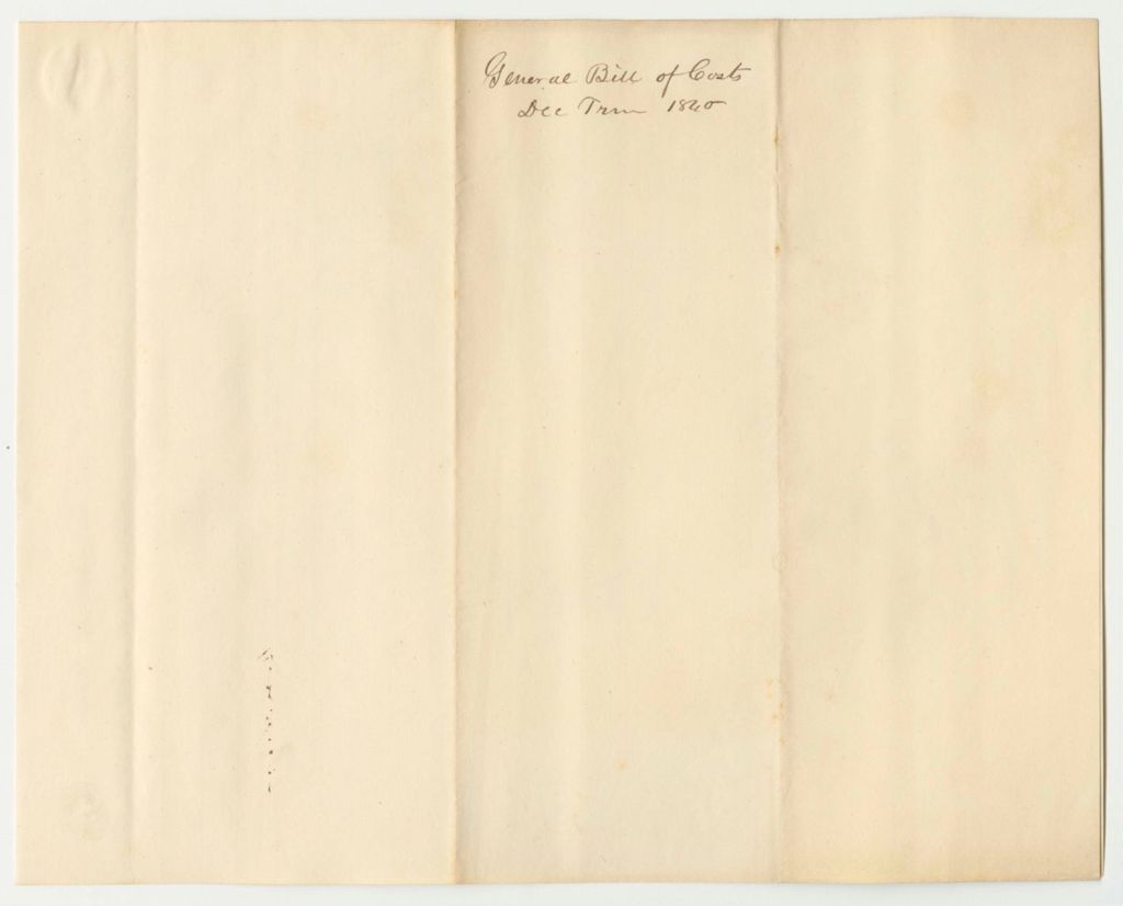 Miniature of Bills of Cost at the District Court for the Middle District in Kennebec County, December Term 1840