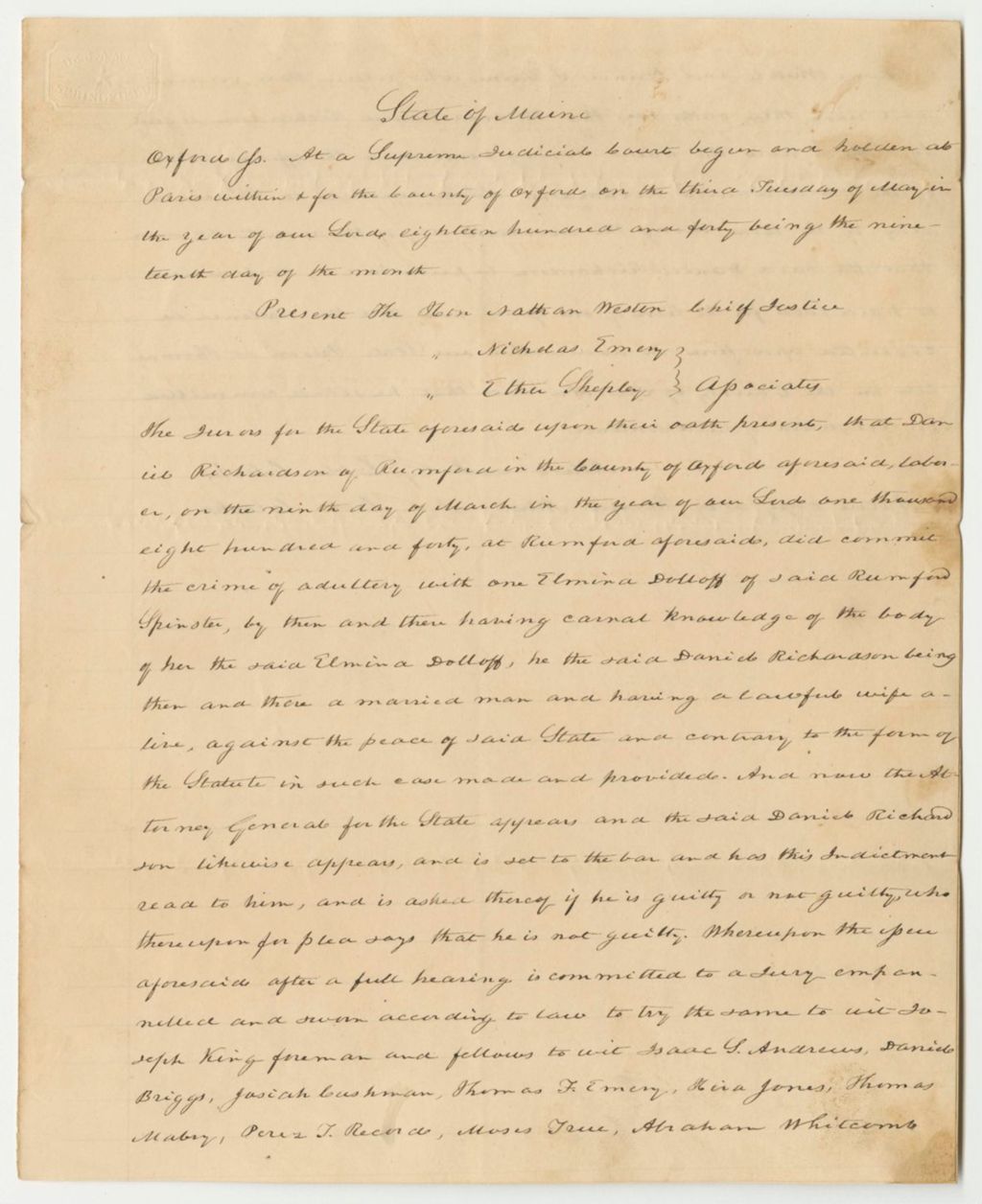 Miniature of State v. Daniel Richardson, Copy of Record