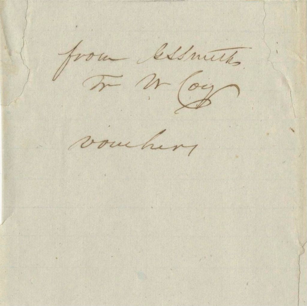 Miniature of Voucher for W. Coy from G. S. Smith