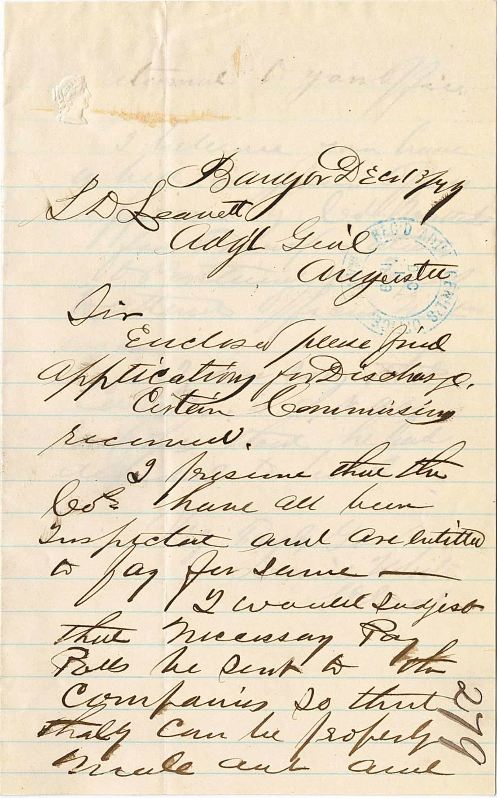 Miniature of Daniel White writing about preparing pay roll for companies