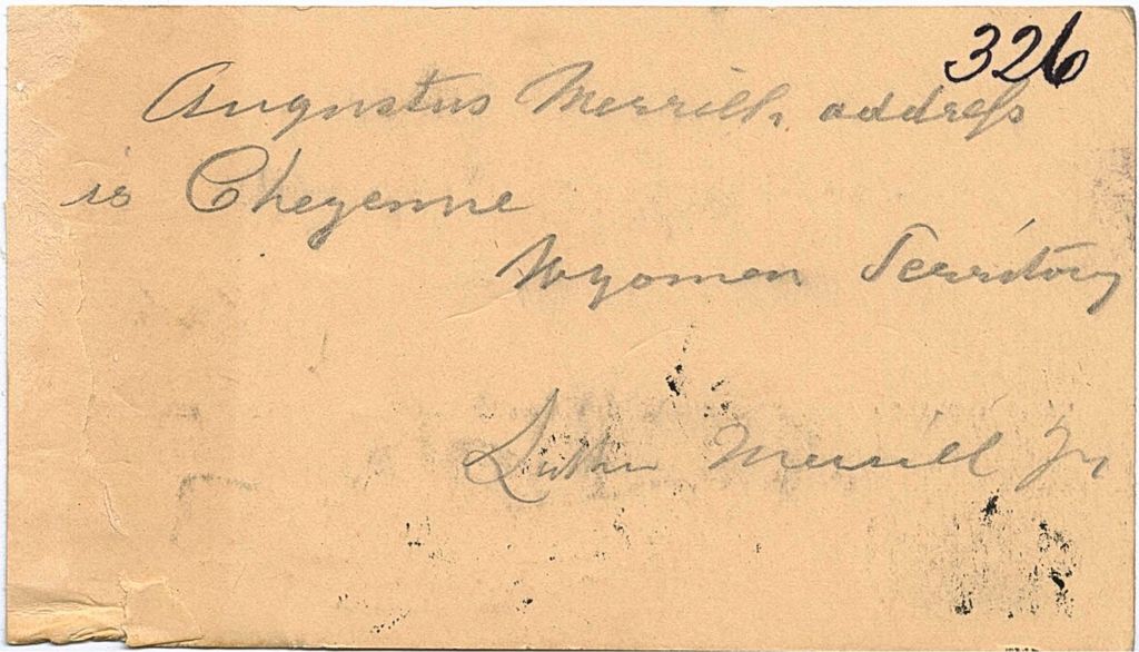 Miniature of Address of Augustus Merrill from Luther Merrill Jr.