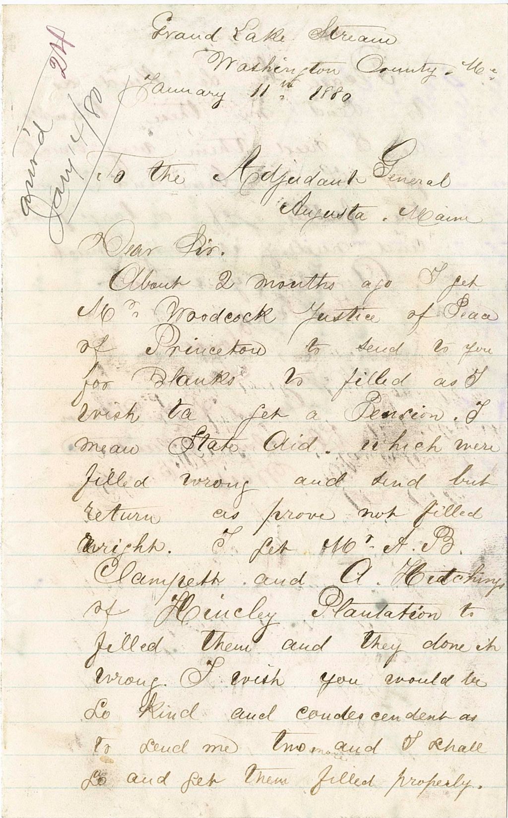 Miniature of Milan Lenard disputing a rejected pension application and sending additionla materials