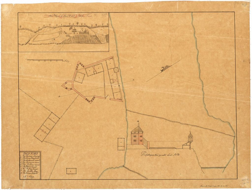 Miniature of BMC 51--The Prospect of Saco Fort, 1699