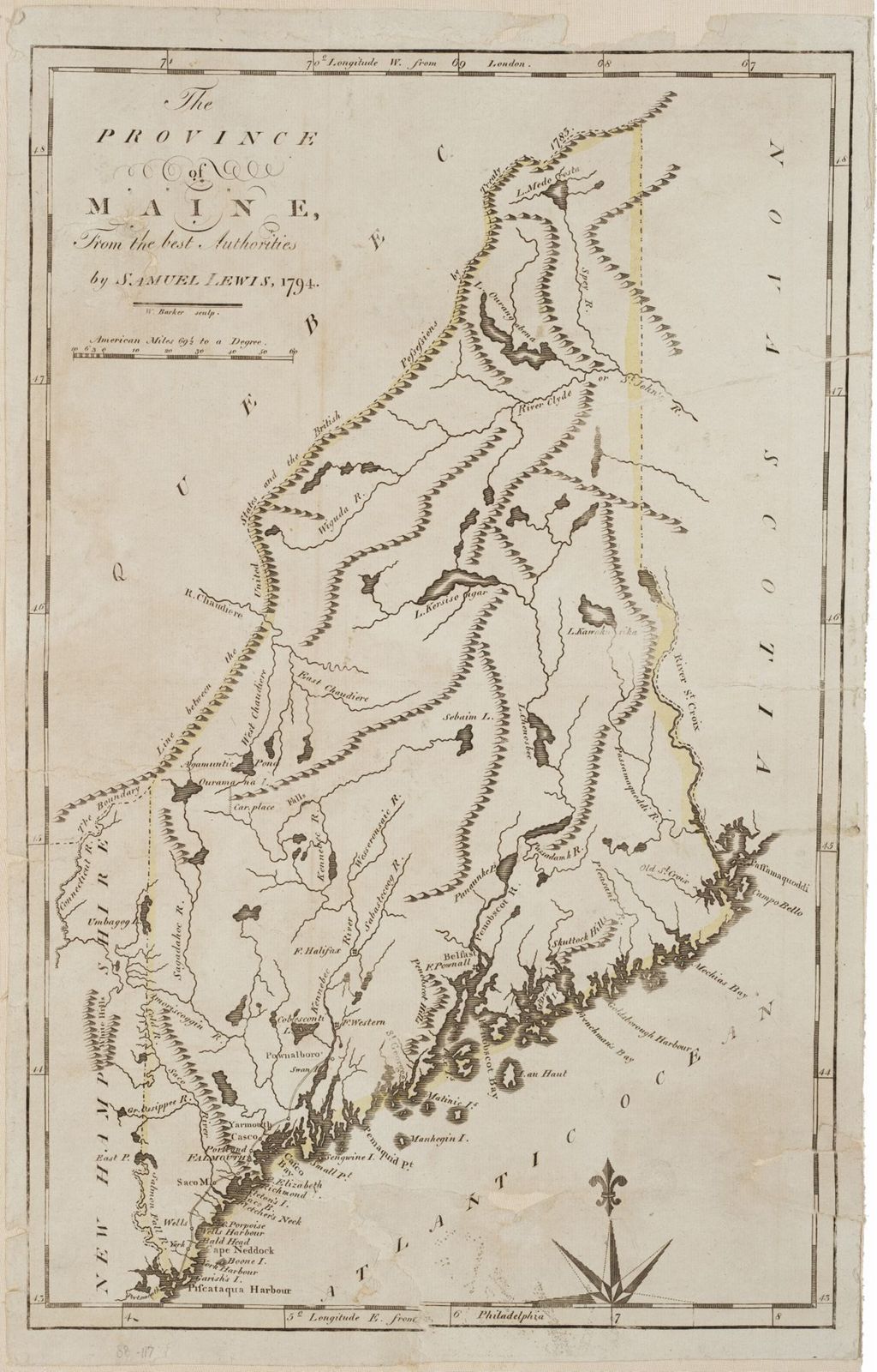Miniature of BMC 55--The Province of Maine From the Best Authorities, 1794