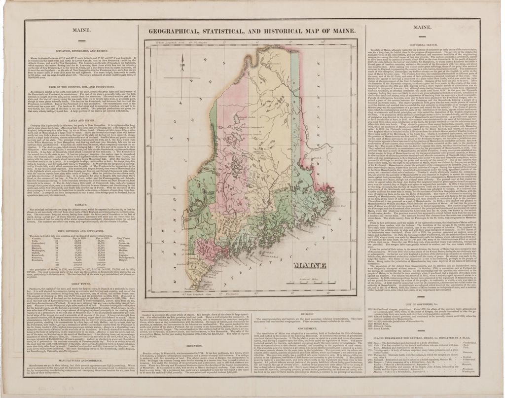 Miniature of BMC 56--Geographical, Statistical, and Historical Map of Maine, 1826