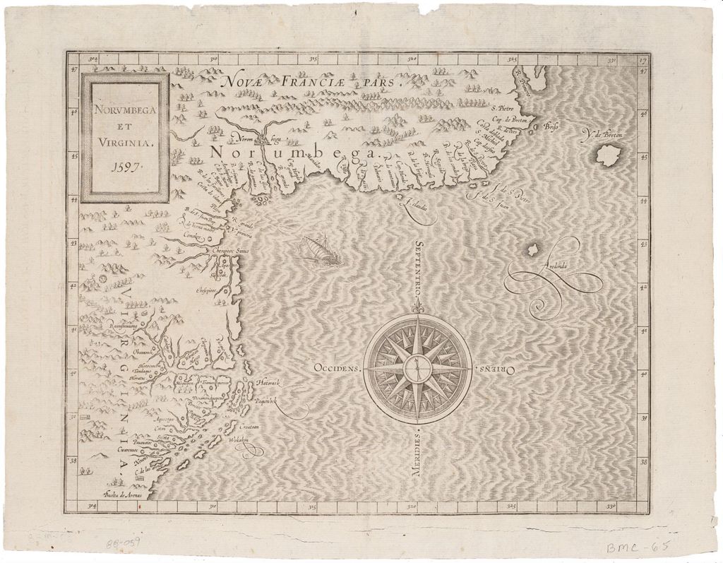 Miniature of BMC 65--Norumbega et Virginia, 1597