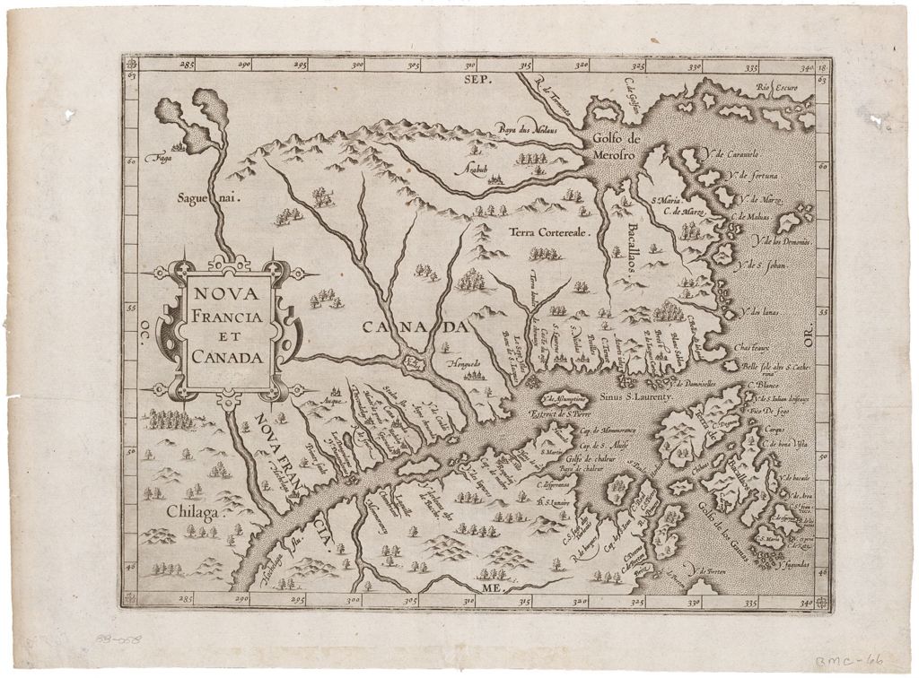 Miniature of BMC 66--Nova Francia et Canada, circa 1597
