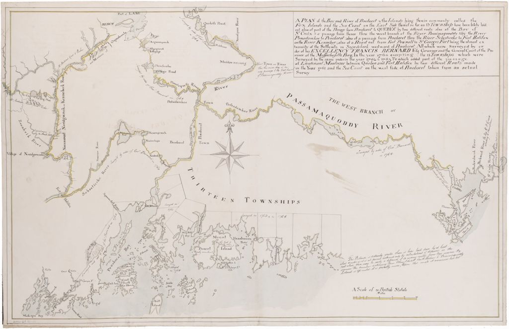 Miniature of BMC 69--Plan of the Bay and Rivers of Penobscot and the Islands Lying There Commonly Called the Fox Islands [...], 1764