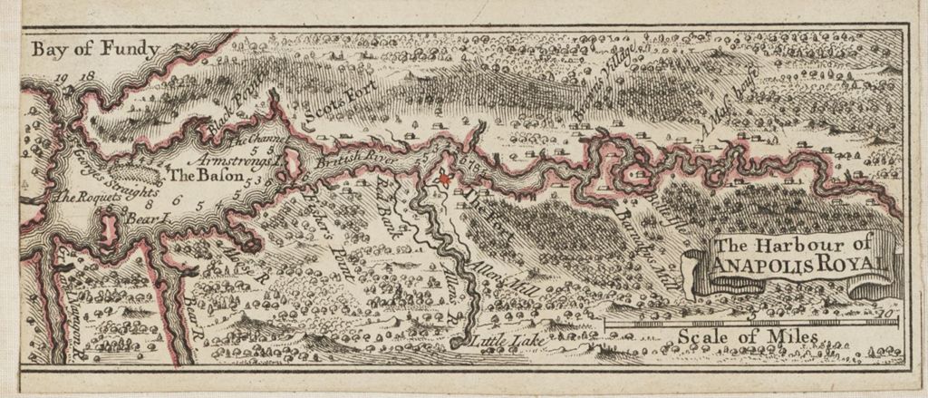 Miniature of BMC 82--The Harbour of Anapolis Royal, circa 1747