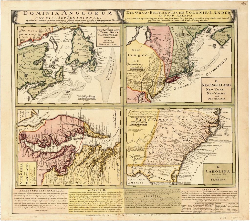 Miniature of BMC 17--Dominia Anglorum in America Septentrionali, circa 1745