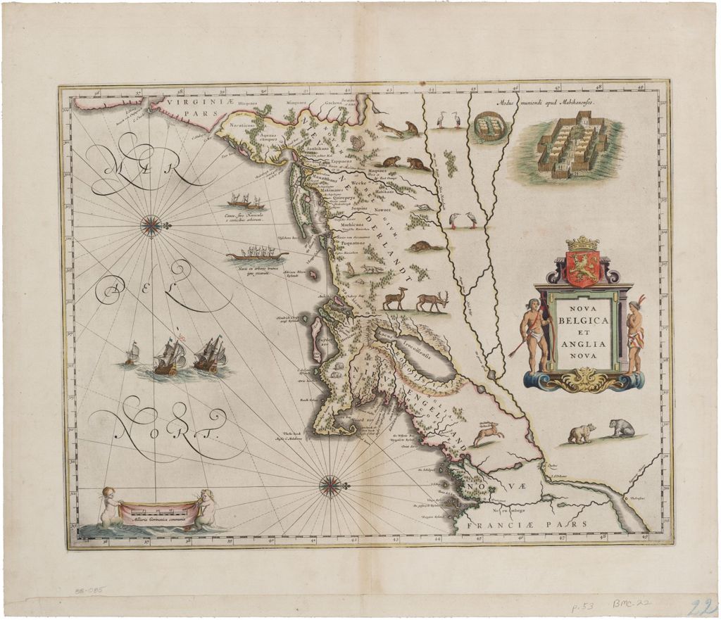 Miniature of BMC 22--Nova Belgica et Anglia Nova, circa 1635
