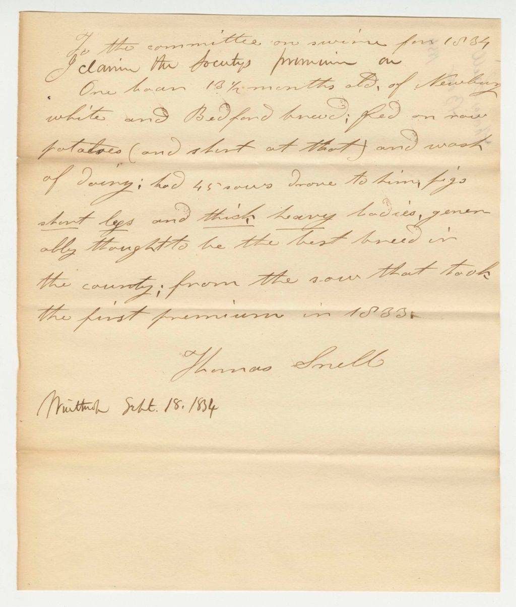 Miniature of Thomas Snell Statement on Boar