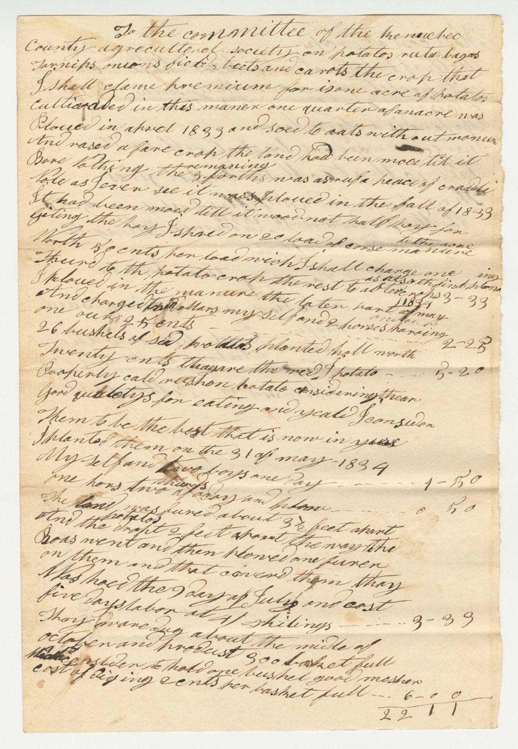 Miniature of Statement of Lomer Pettingill on Potatoes